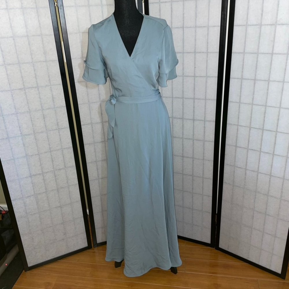 H&M Wrap Dress 40 Sage Dusky Wedding Bridesmaid
